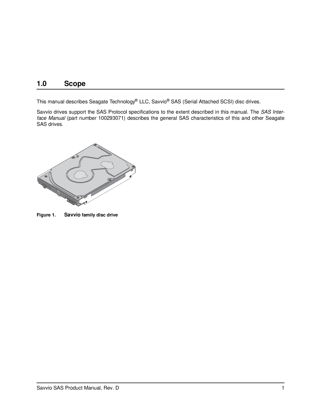 Seagate ST936701SS, ST973401SS manual Scope, Savvio family disc drive 