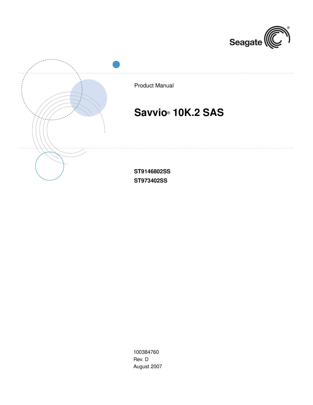 Seagate manual Savvio 10K.2 SAS, ST9146802SS ST973402SS 