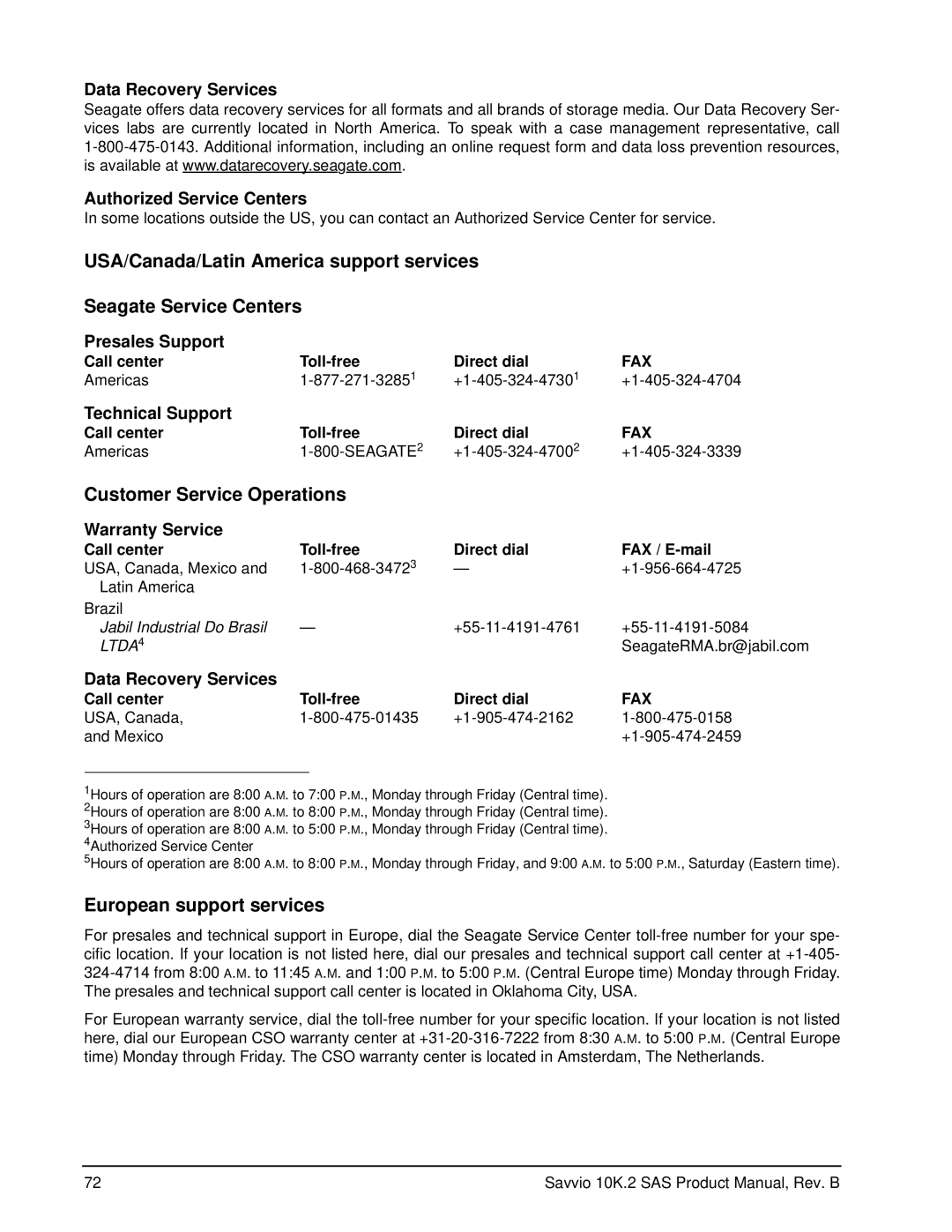 Seagate ST973402SS, ST9146802SS manual Data Recovery Services Authorized Service Centers 