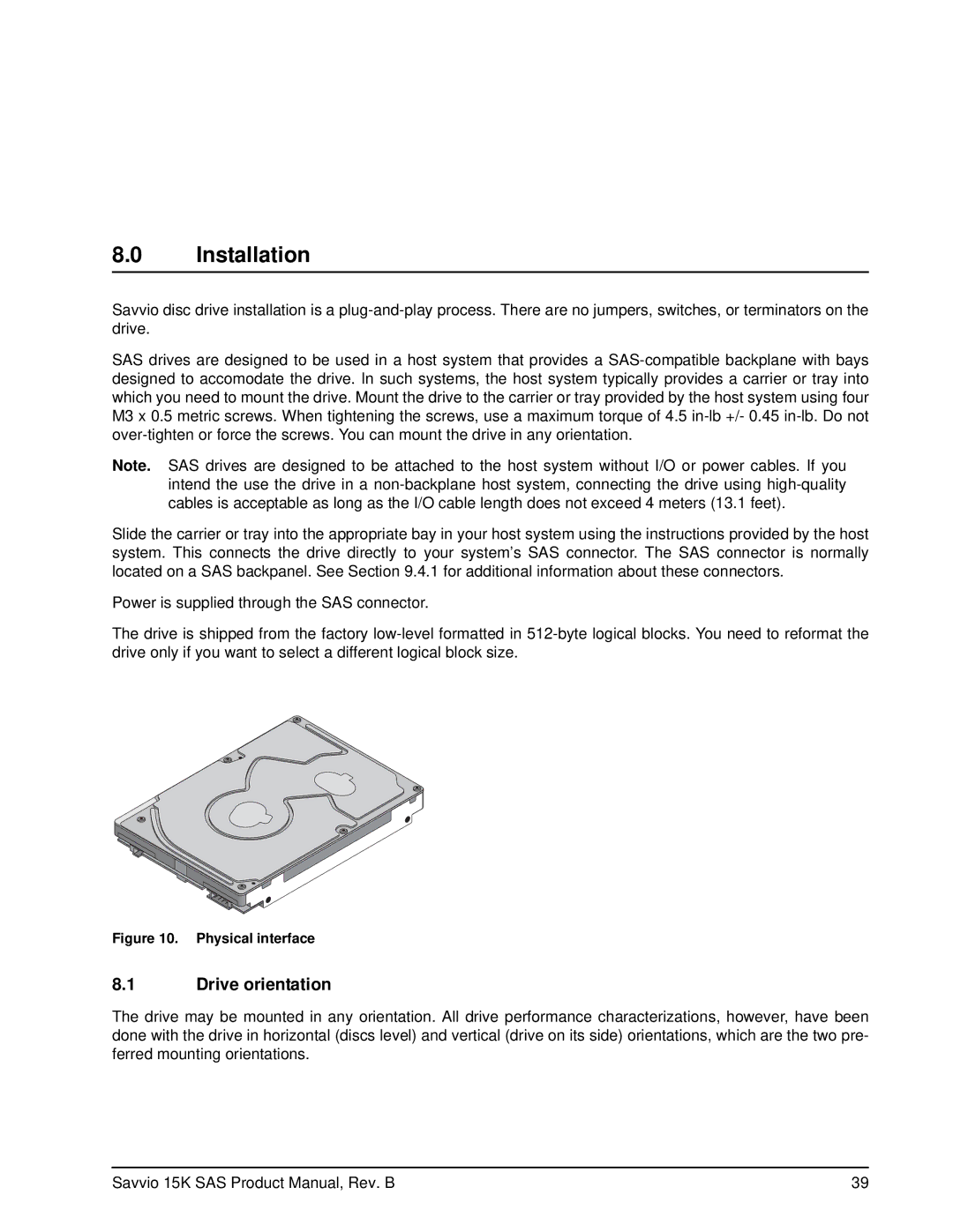 Seagate ST936751SS, ST973451SS manual Installation, Drive orientation 