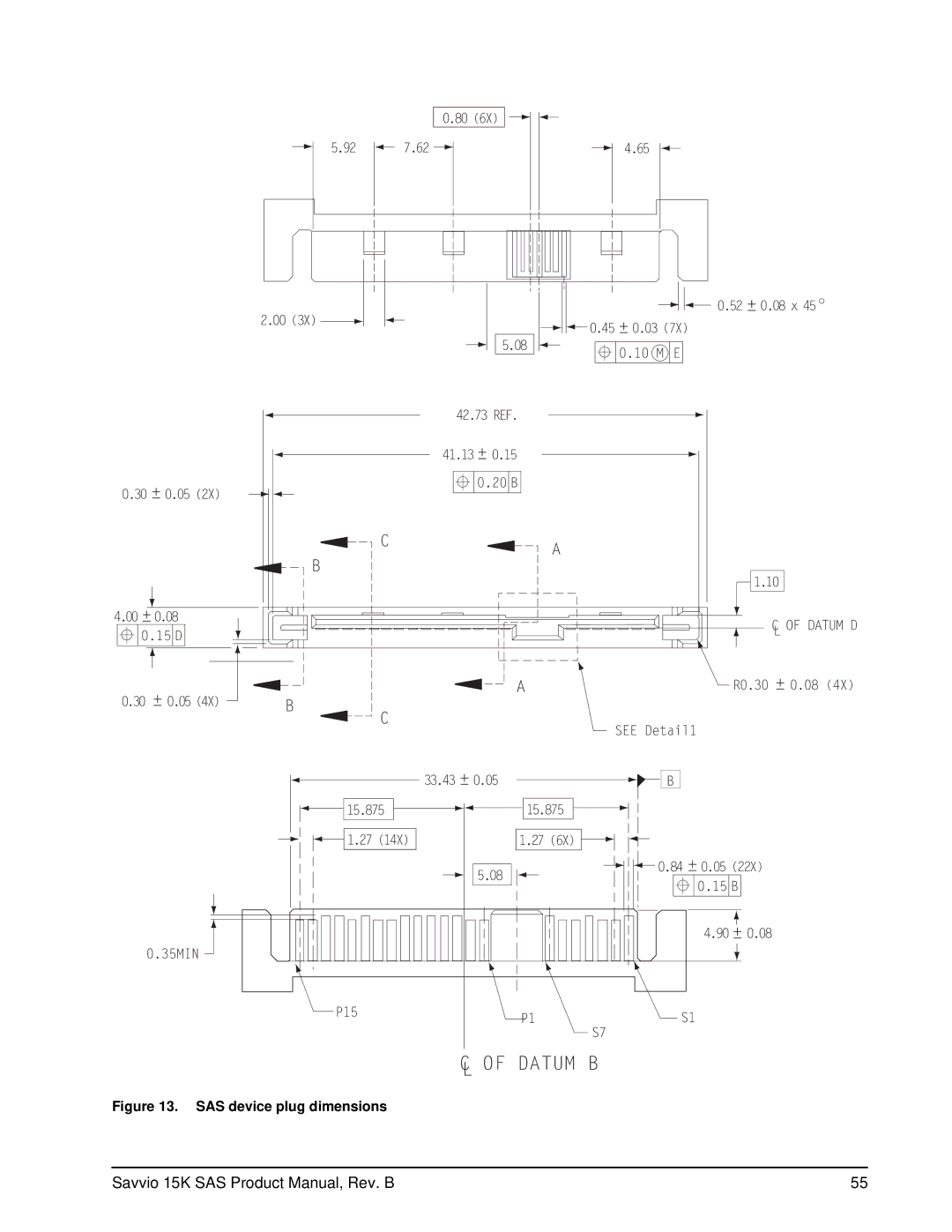 Seagate ST936751SS, ST973451SS manual Datum B 