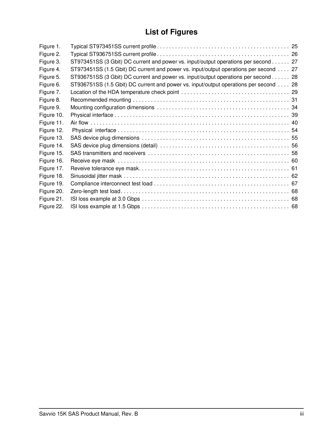 Seagate ST936751SS, ST973451SS manual List of Figures 