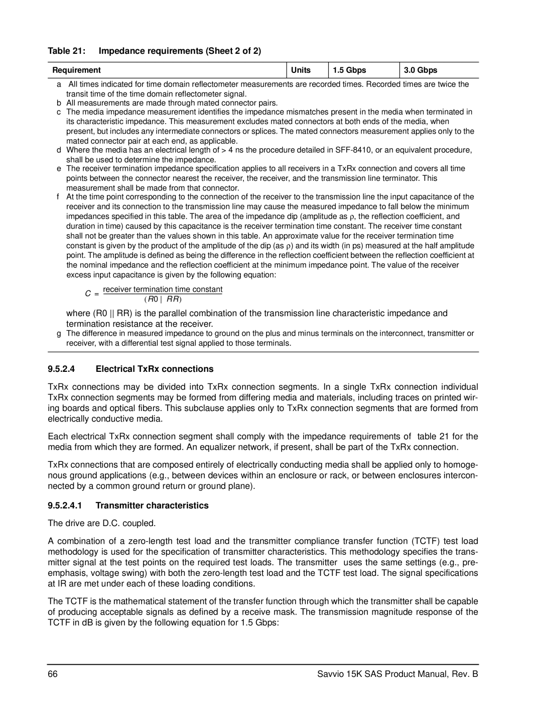 Seagate ST973451SS, ST936751SS Impedance requirements Sheet 2, Electrical TxRx connections, Transmitter characteristics 