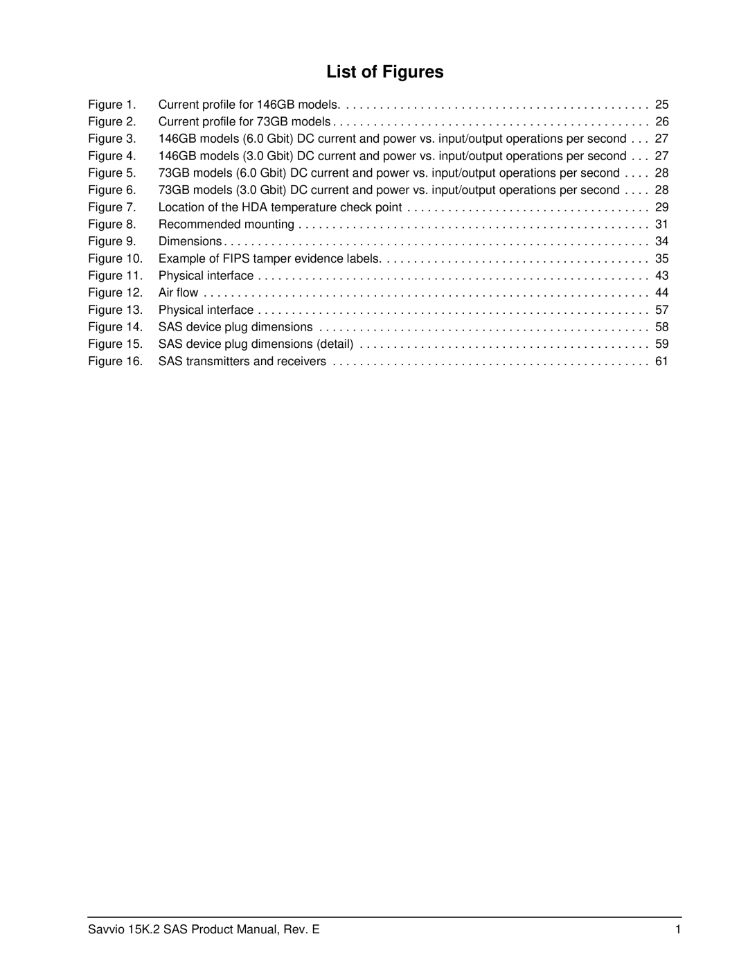 Seagate ST973352SS, ST973452SS, ST973252SS, ST9146752SS, ST9146852SS, ST9146652SS manual List of Figures 