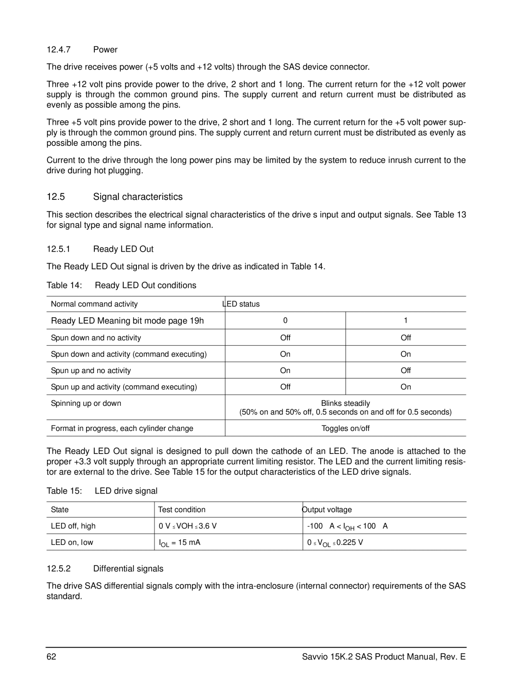 Seagate ST9146852SS, ST973452SS, ST973352SS, ST973252SS, ST9146752SS, ST9146652SS manual Signal characteristics 