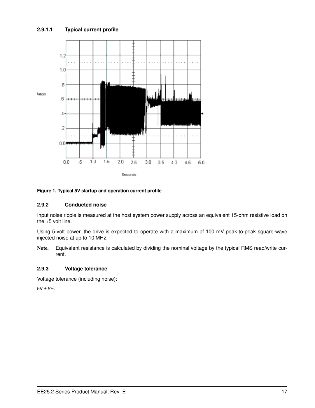 Seagate ST940818SM, ST980818AM, ST980817SM, ST980818SM manual Typical current profile, Conducted noise, Voltage tolerance 