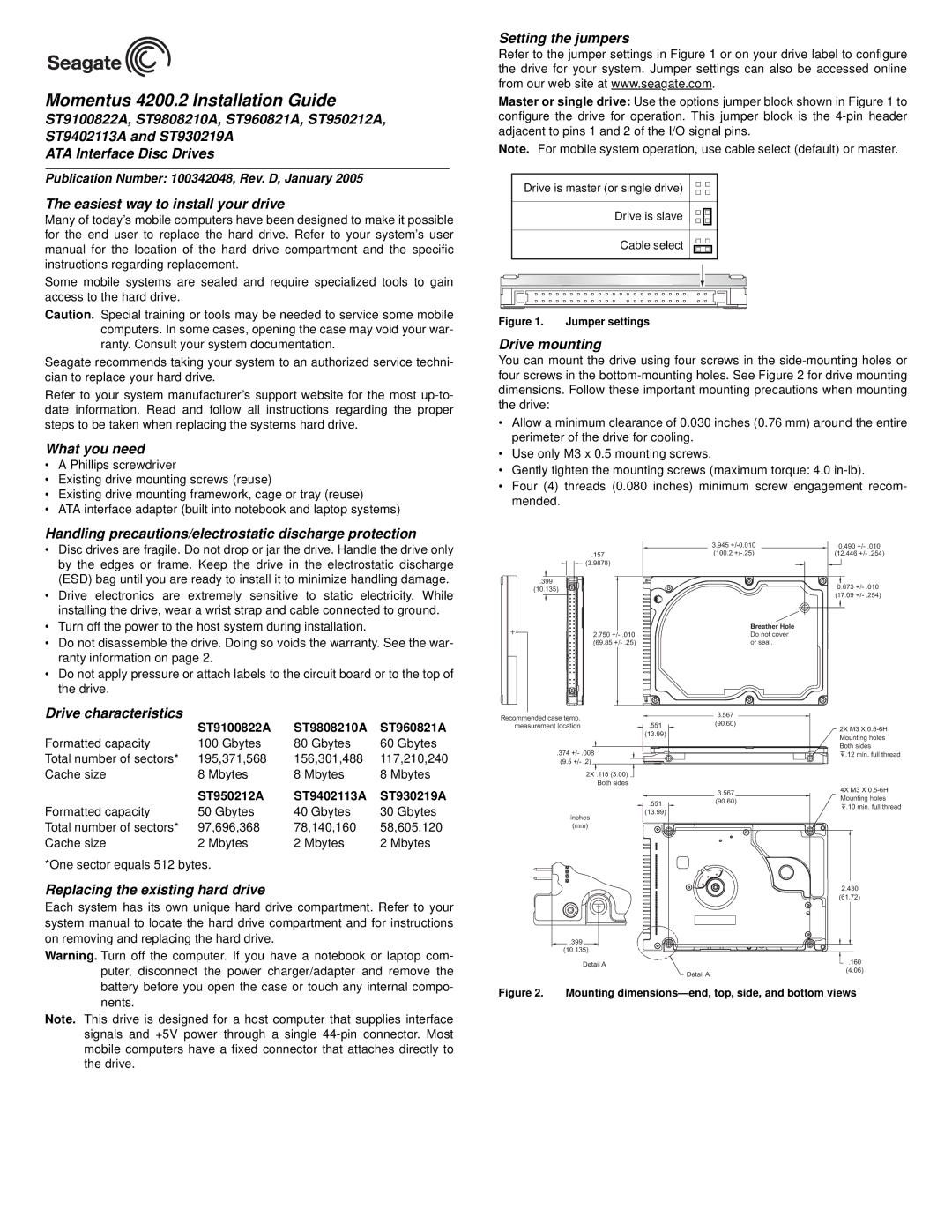 Seagate ST960821A user manual Easiest way to install your drive, What you need, Drive characteristics, Setting the jumpers 