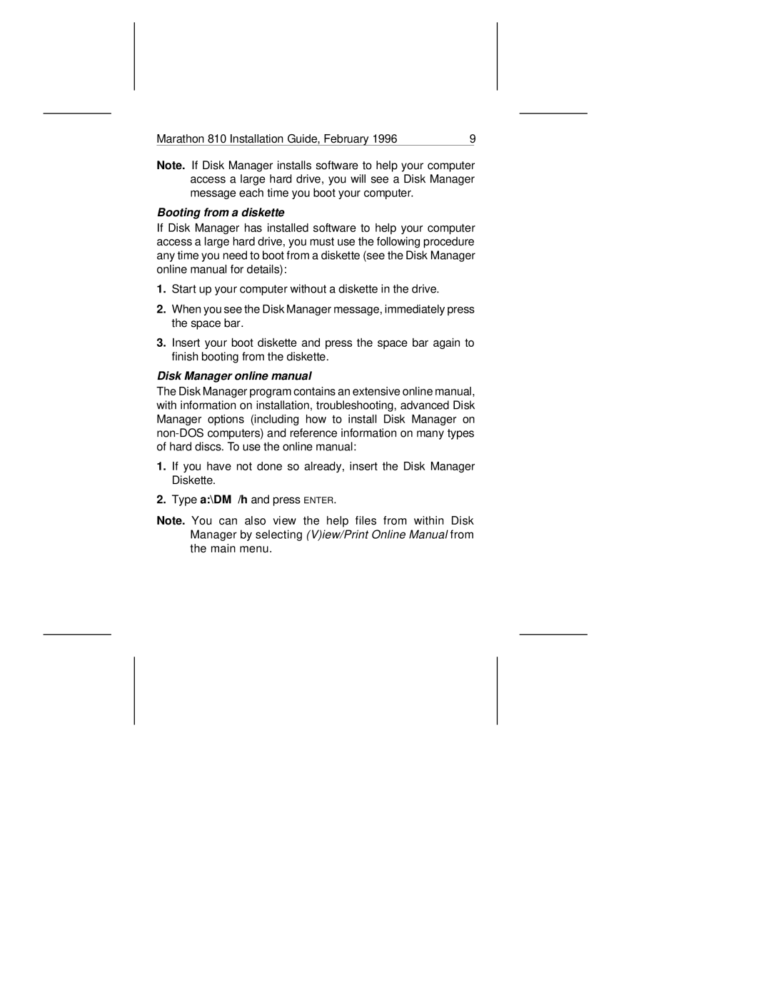 Seagate ST9816AG manual Booting from a diskette 