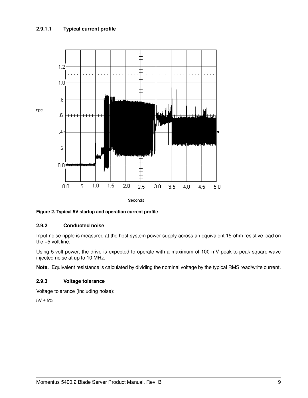 Seagate ST98823AB, ST94813AB, ST96812AB, ST100824AB, ST9120821AB Typical current profile, Conducted noise, Voltage tolerance 