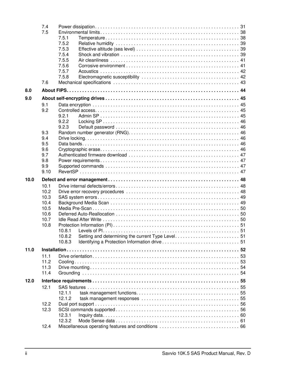 Seagate ST9600105SS, ST9900605SS manual About Fips About self-encrypting drives, Defect and error management, Installation 