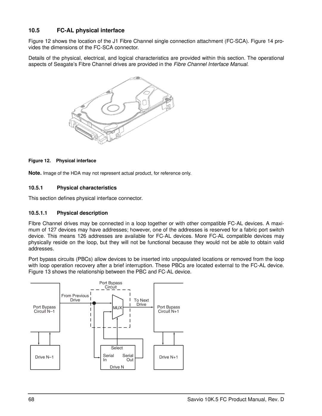 Seagate ST9450405FC, ST9900805FC, ST9600205FC manual FC-AL physical interface, Physical characteristics, Physical description 