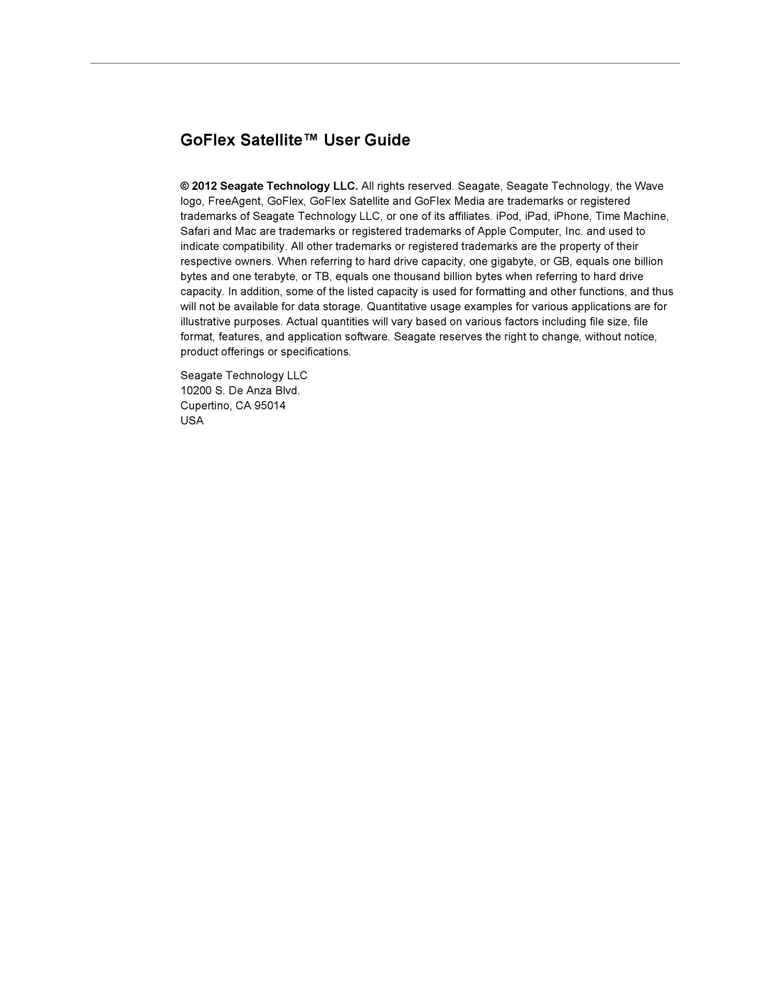 Seagate STBF500101 manual GoFlex Satellite User Guide 