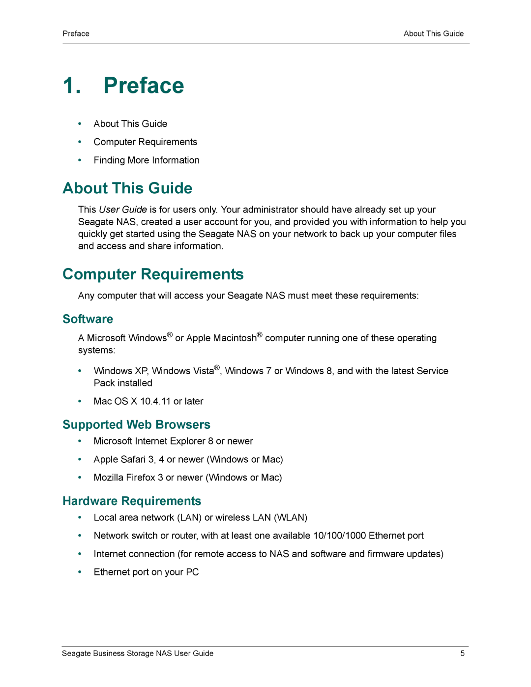 Seagate STBP100, STBM3000100, STBM2000100, STBM4000100 manual Preface, About This Guide, Computer Requirements 