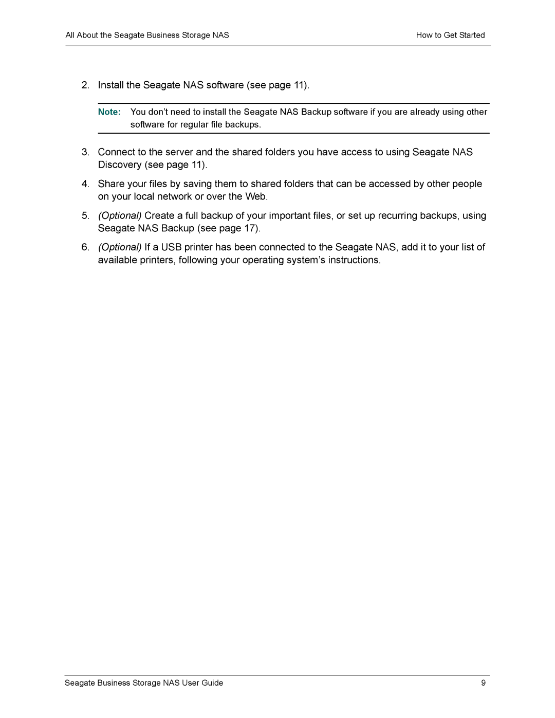 Seagate STBP100, STBM3000100, STBM2000100, STBM4000100 manual Seagate Business Storage NAS User Guide 