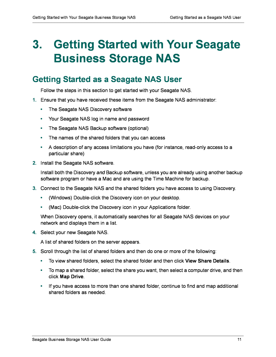 Seagate STBM4000100, STBP100 Getting Started with Your Seagate Business Storage NAS, Getting Started as a Seagate NAS User 