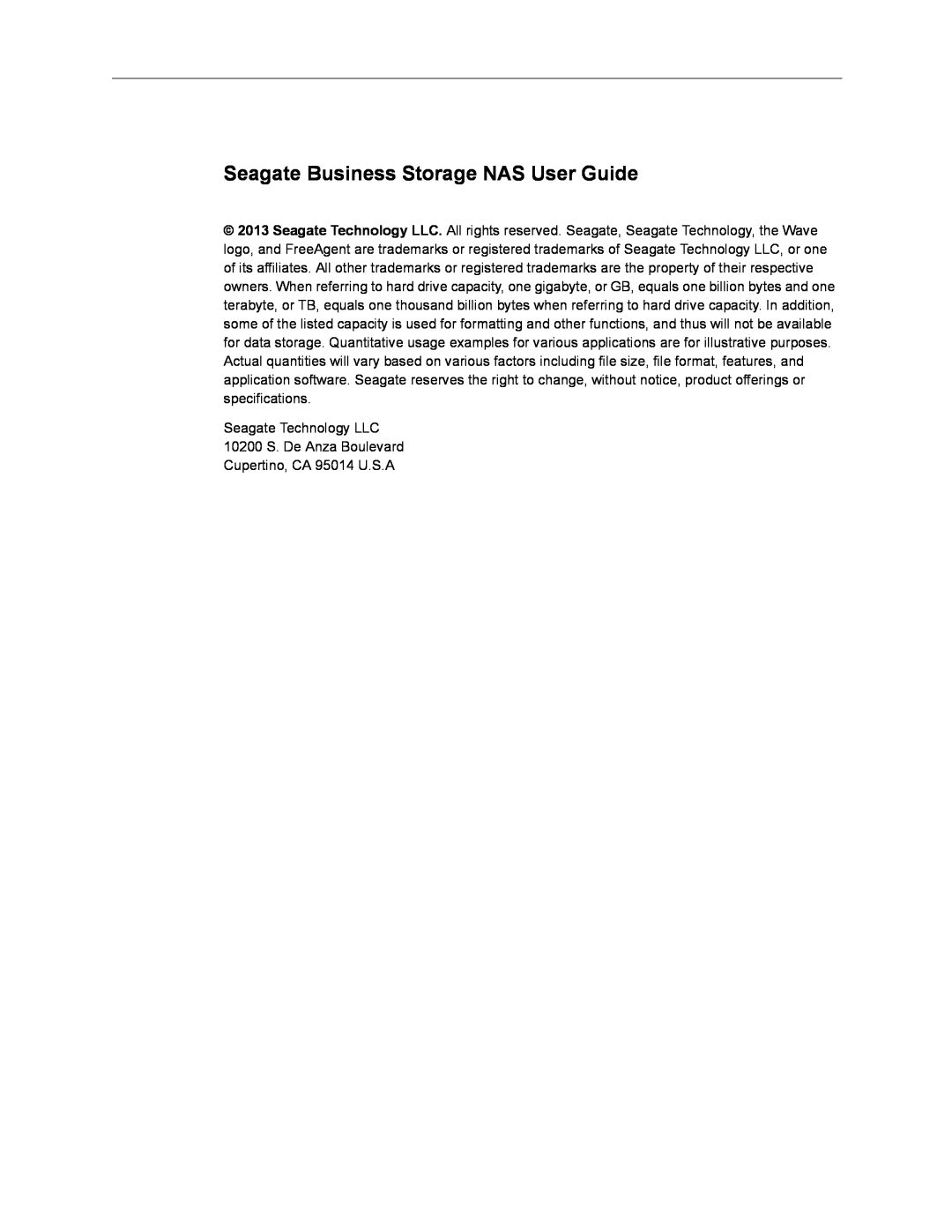 Seagate STBM2000100, STBM3000100, STBP100, STBM4000100 manual Seagate Business Storage NAS User Guide 