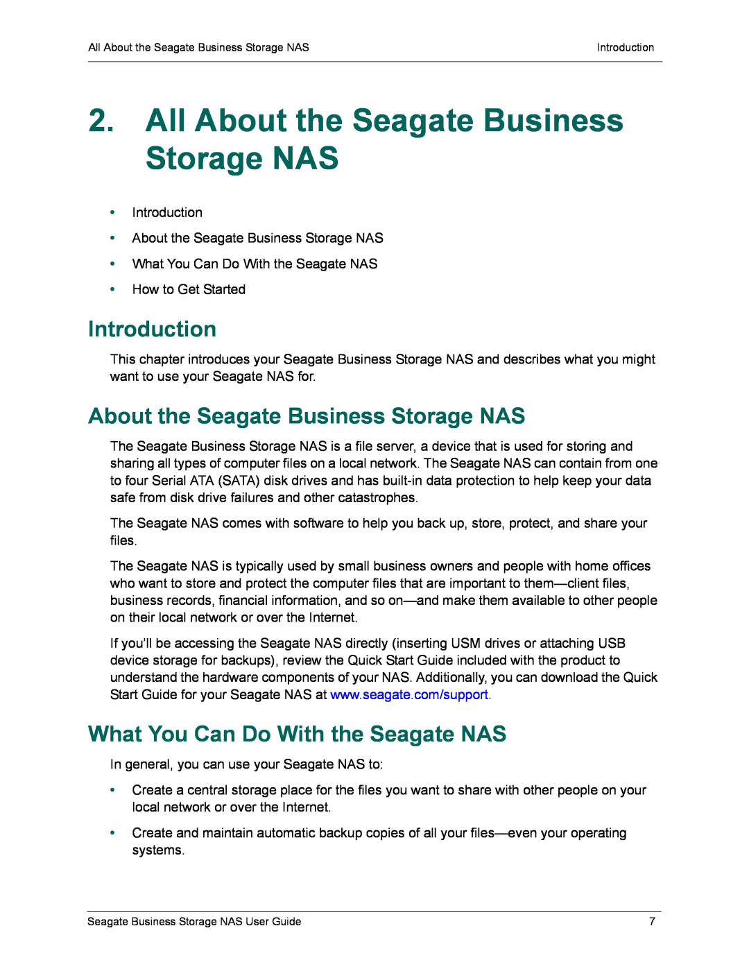 Seagate STBM4000100 manual All About the Seagate Business Storage NAS, Introduction, What You Can Do With the Seagate NAS 
