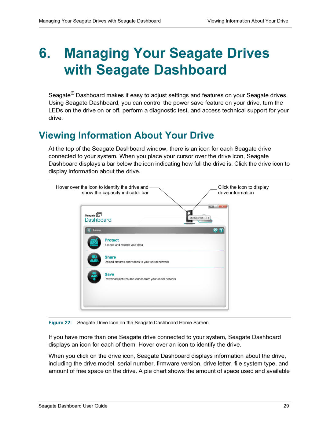 Seagate STBU500102, STCB4000102 Managing Your Seagate Drives with Seagate Dashboard, Viewing Information About Your Drive 