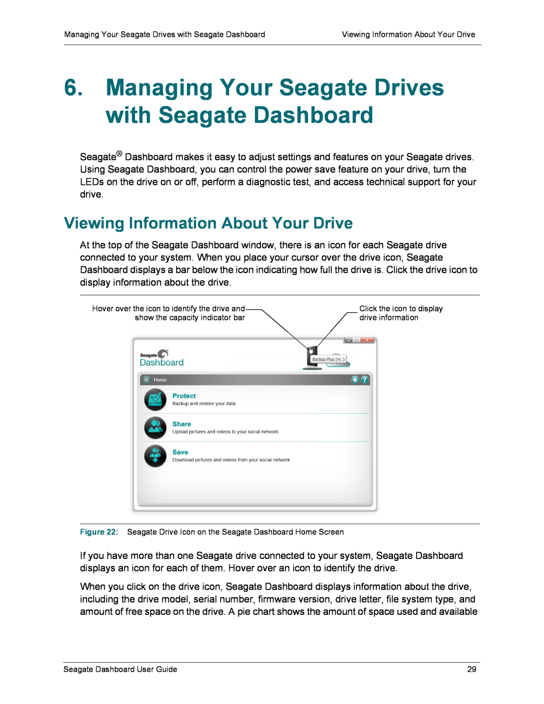 Seagate STBU500102, STCB4000102 Managing Your Seagate Drives with Seagate Dashboard, Viewing Information About Your Drive 