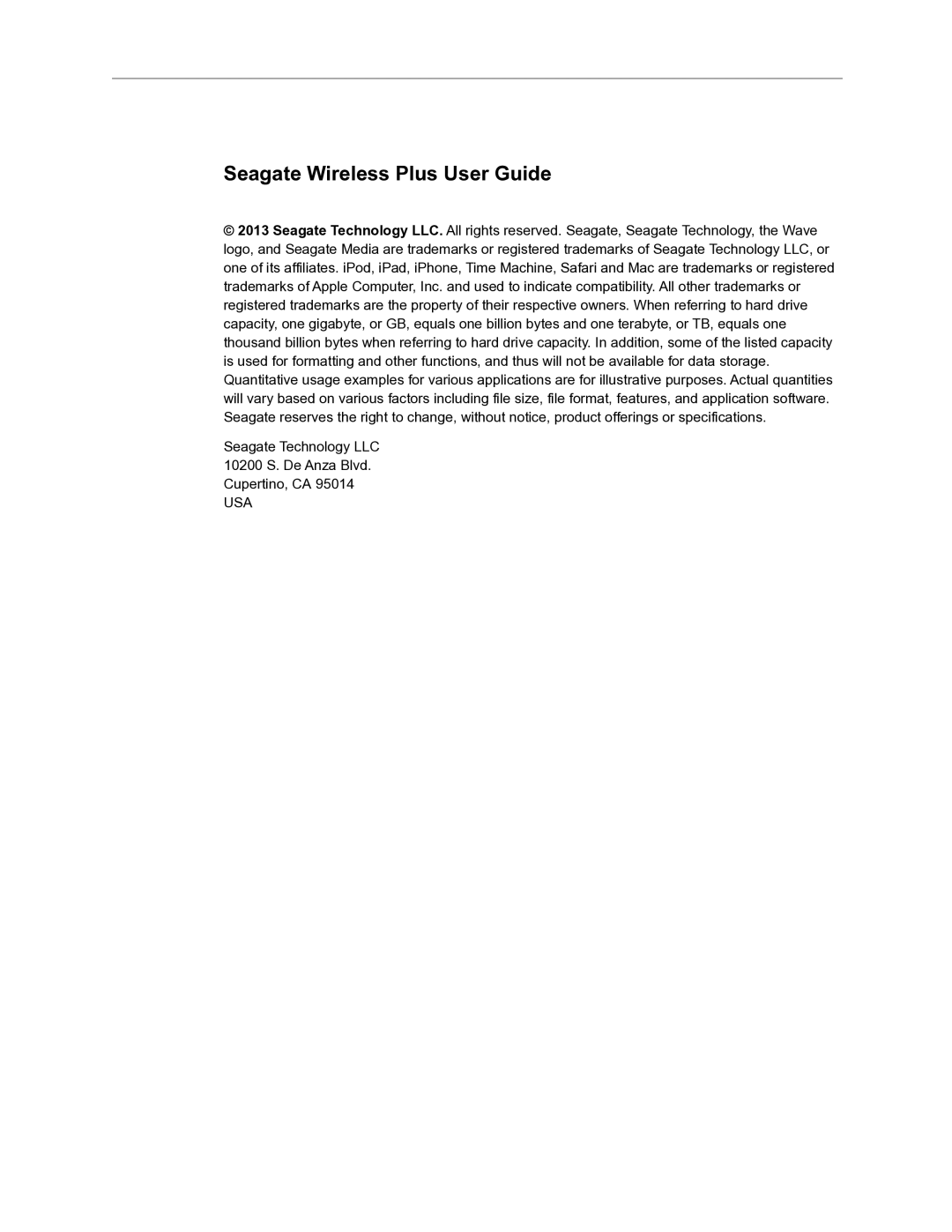 Seagate STCK1000100 manual Seagate Wireless Plus User Guide 