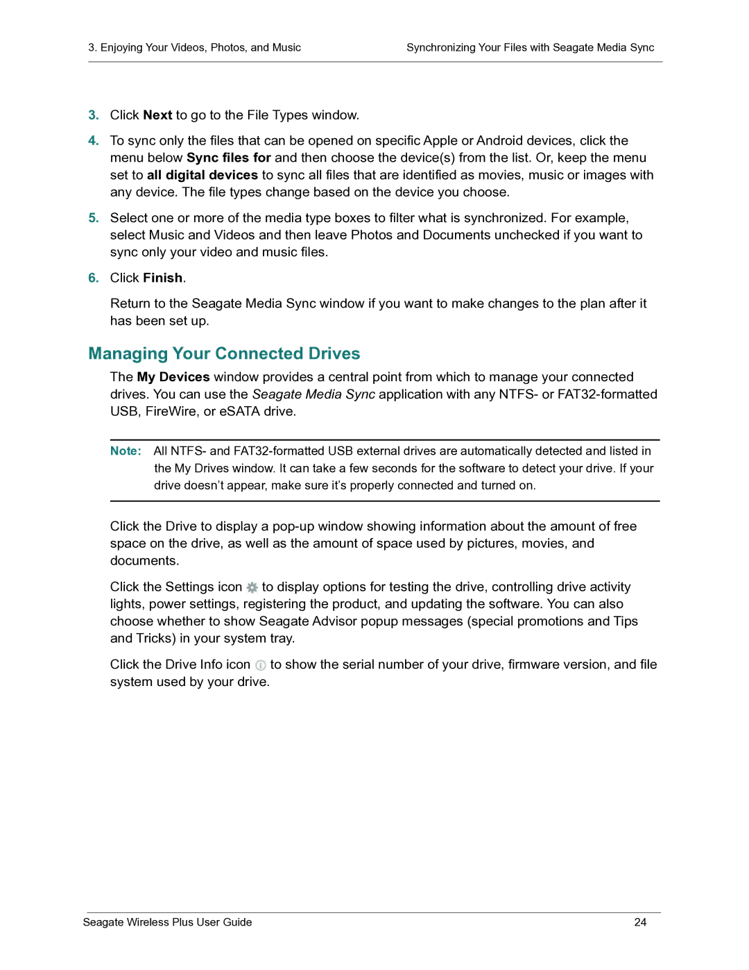 Seagate STCK1000100 manual Managing Your Connected Drives 