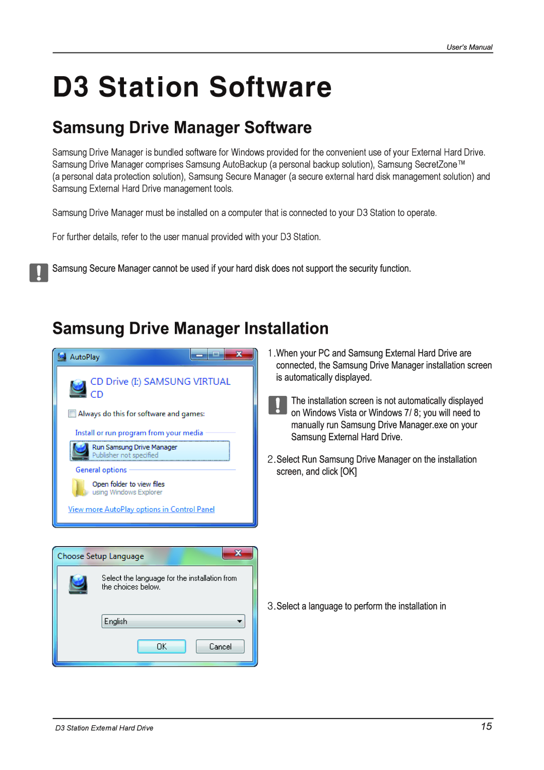 Seagate STSHXD301TDB manual D3 Station Software 