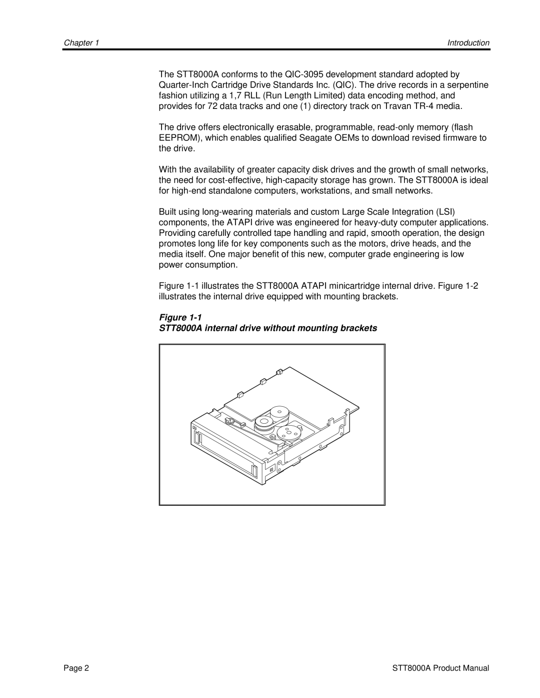 Seagate manual STT8000A internal drive without mounting brackets 