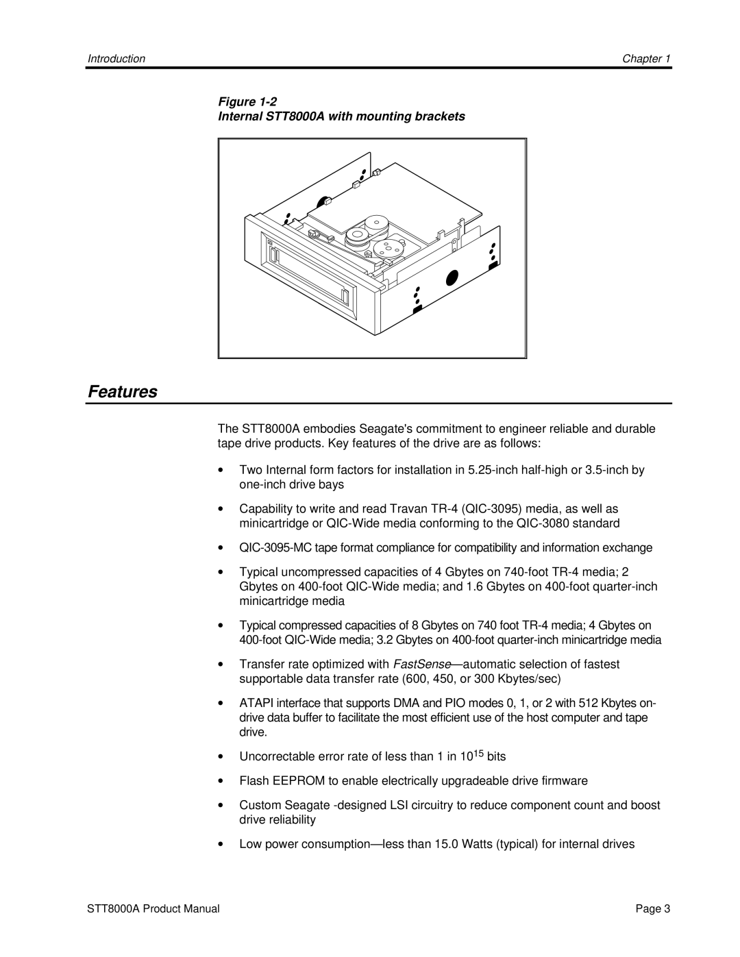 Seagate STT8000A manual Features 