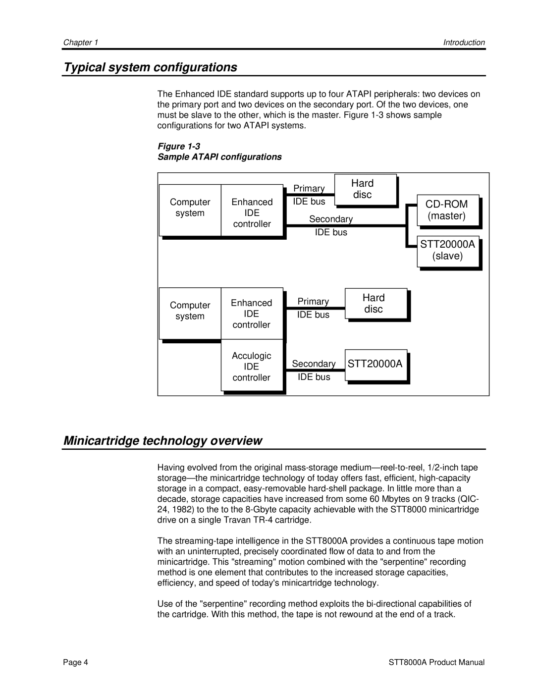 Seagate STT8000A manual Typical system configurations, Minicartridge technology overview 