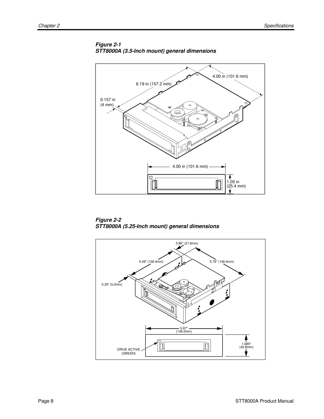 Seagate manual STT8000A 3.5-Inch mount general dimensions 