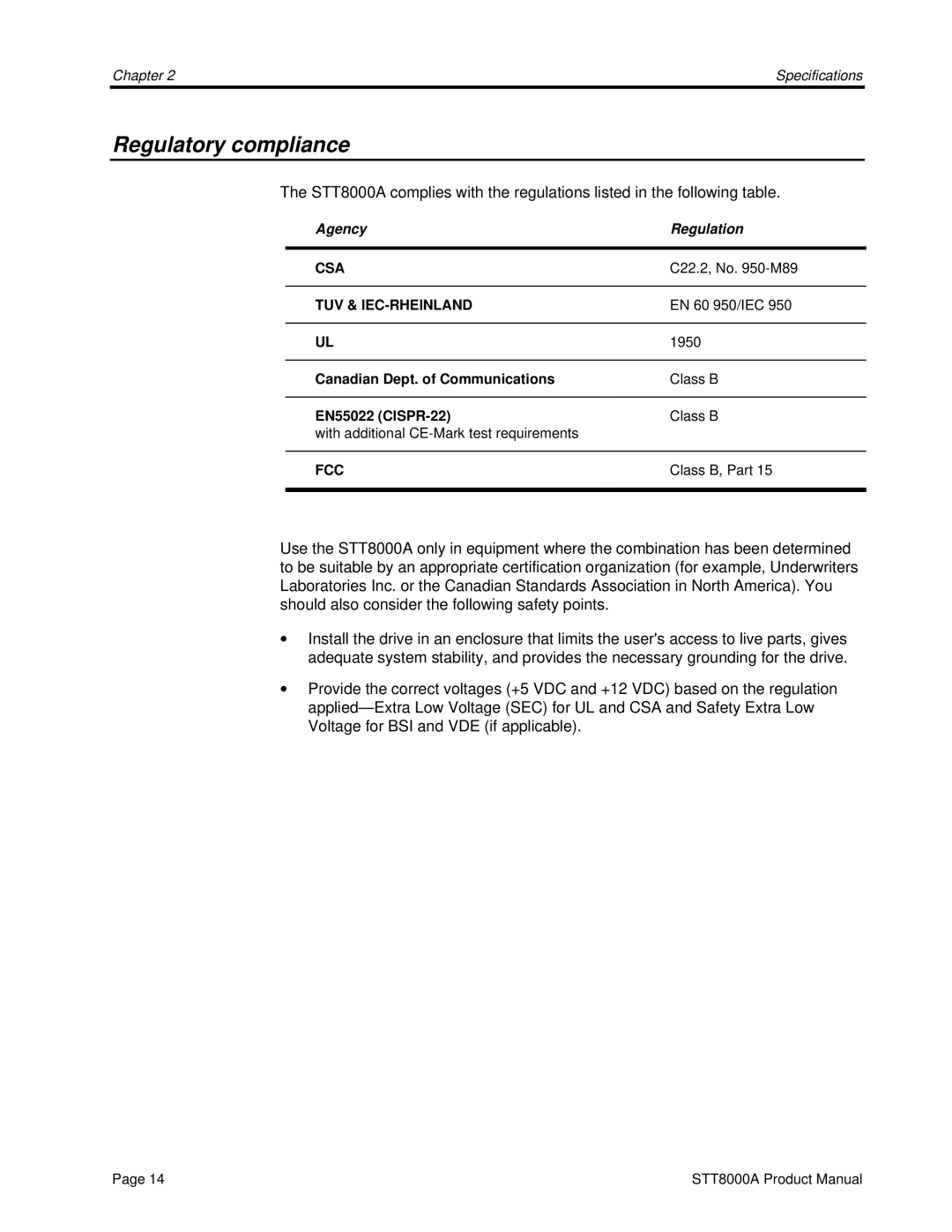 Seagate STT8000A manual Regulatory compliance, Tuv & Iec-Rheinland 