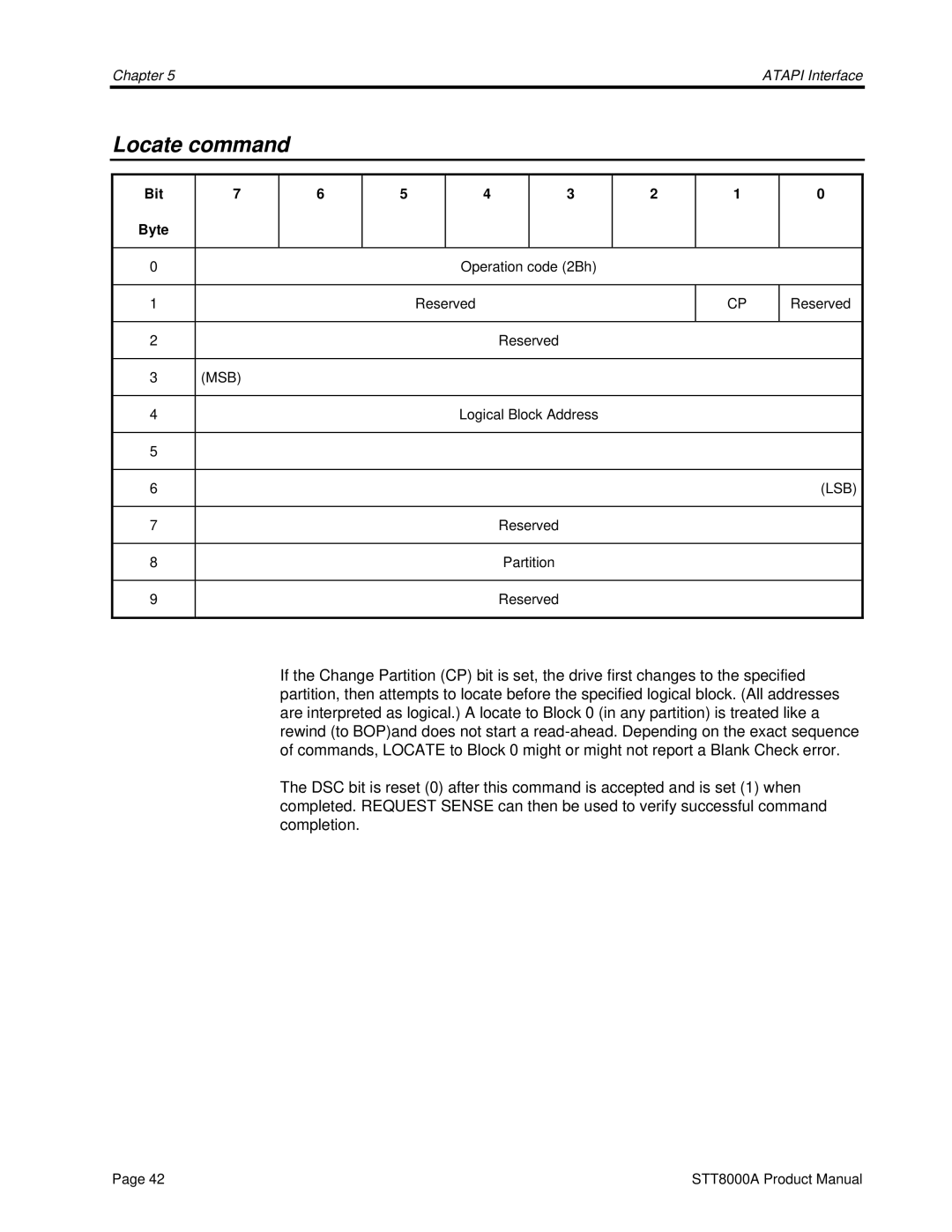 Seagate STT8000A manual Locate command 