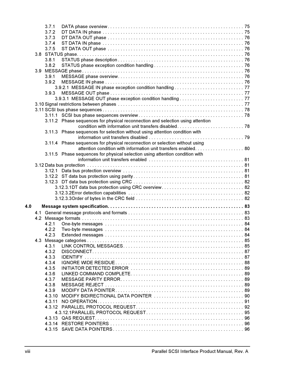 Seagate Ultra 320, Ultra 160 manual Message system specification 