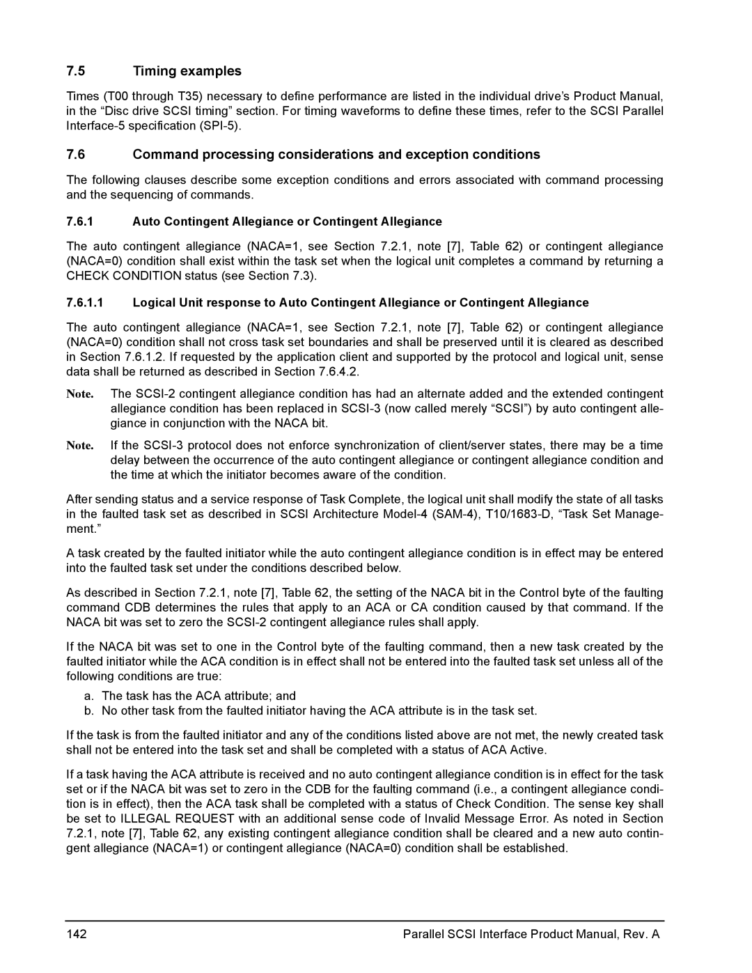 Seagate Ultra 320, Ultra 160 manual Timing examples, Auto Contingent Allegiance or Contingent Allegiance 