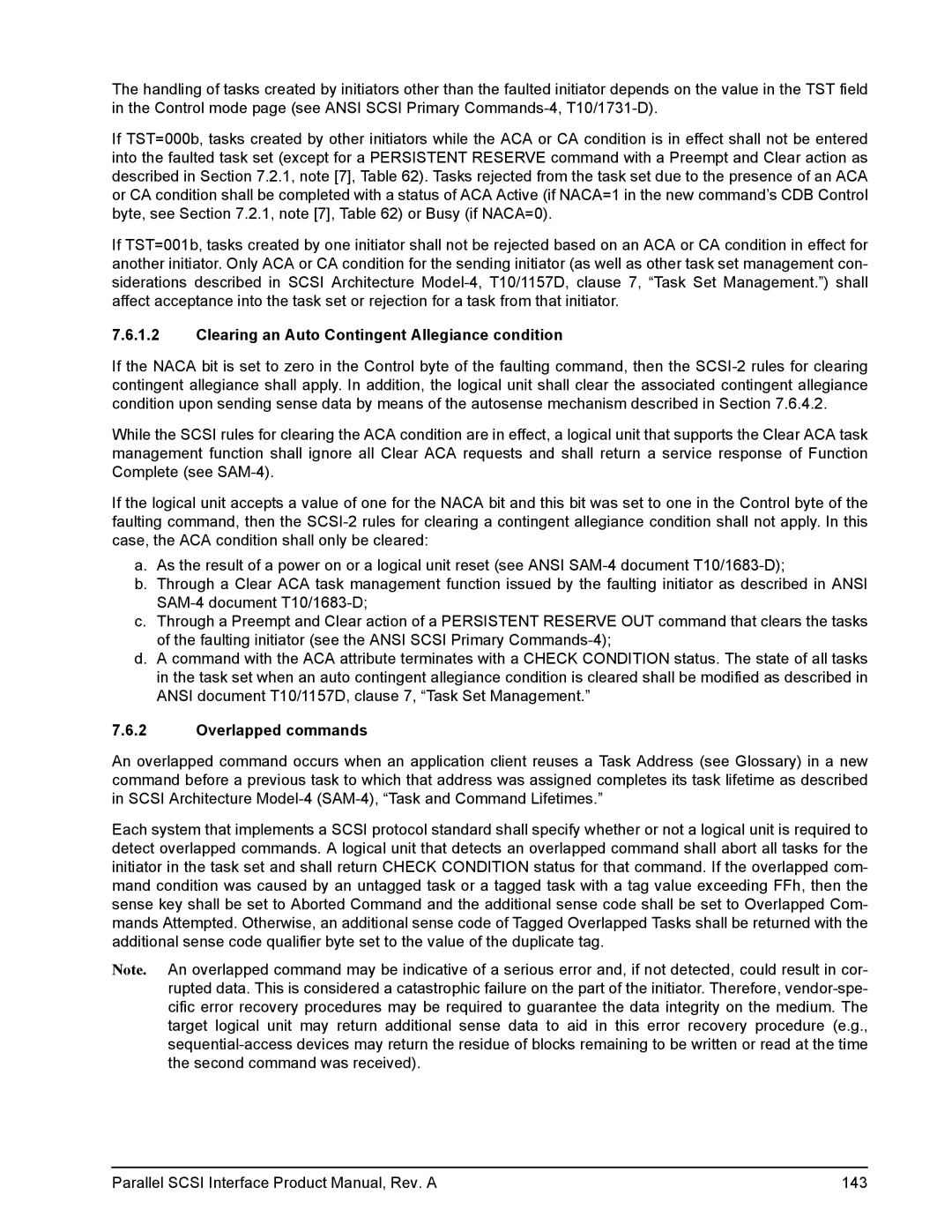 Seagate Ultra 160, Ultra 320 manual Clearing an Auto Contingent Allegiance condition, Overlapped commands 