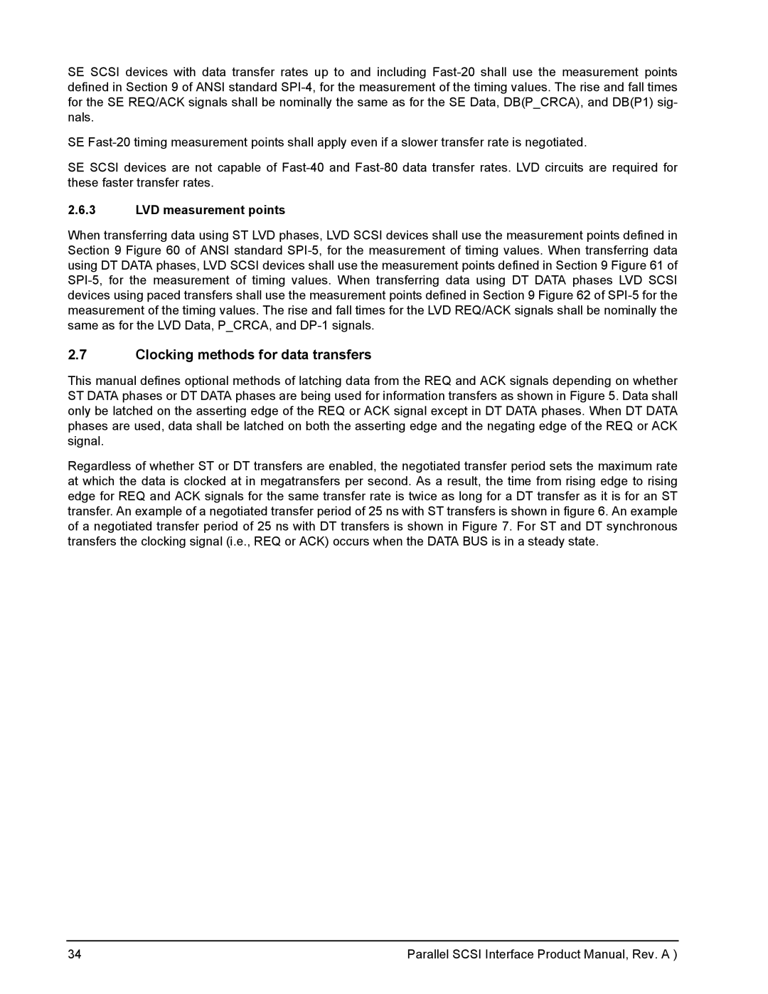 Seagate Ultra 320, Ultra 160 manual Clocking methods for data transfers, LVD measurement points 