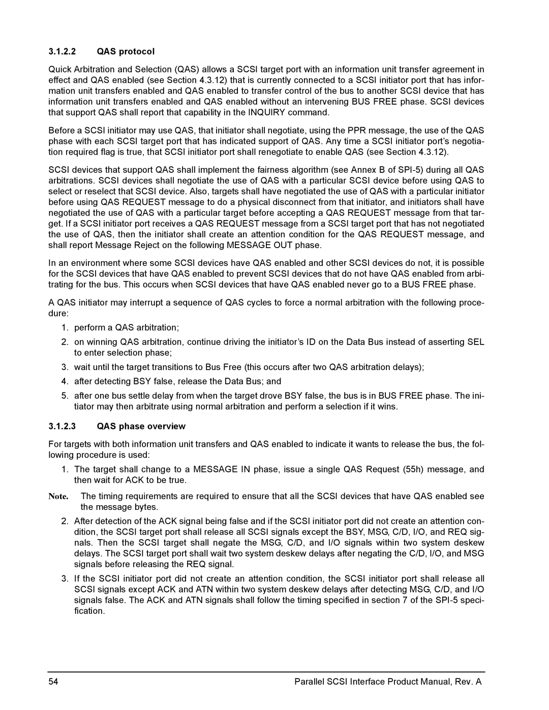 Seagate Ultra 320, Ultra 160 manual QAS protocol, QAS phase overview 