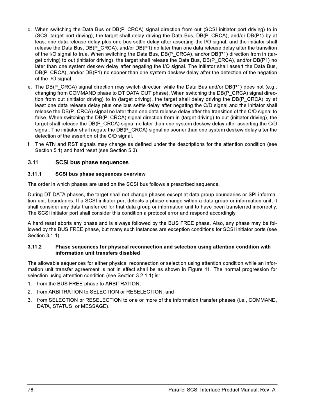 Seagate Ultra 320, Ultra 160 manual Scsi bus phase sequences overview 