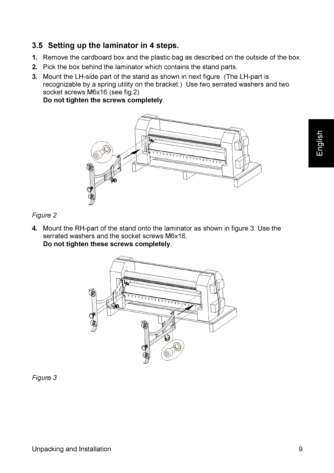 SEAL 44/62 user manual Setting up the laminator in 4 steps 