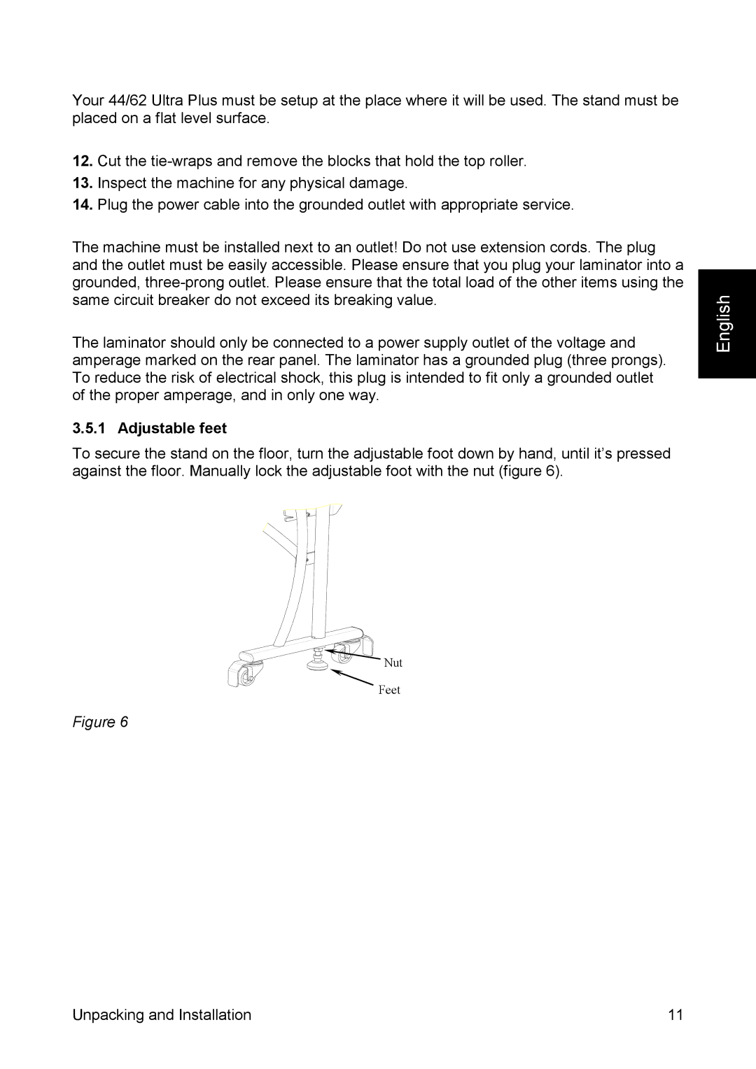 SEAL 44/62 user manual Nut Feet 