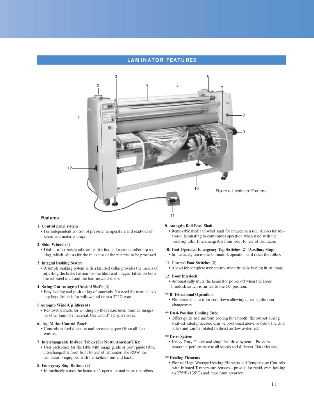 SEAL 6500 owner manual M I N At O R F E At U R E S, Features 