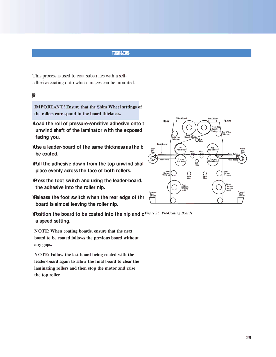 SEAL 6500 owner manual Preparation, E C O AT I N G B O a R D S 