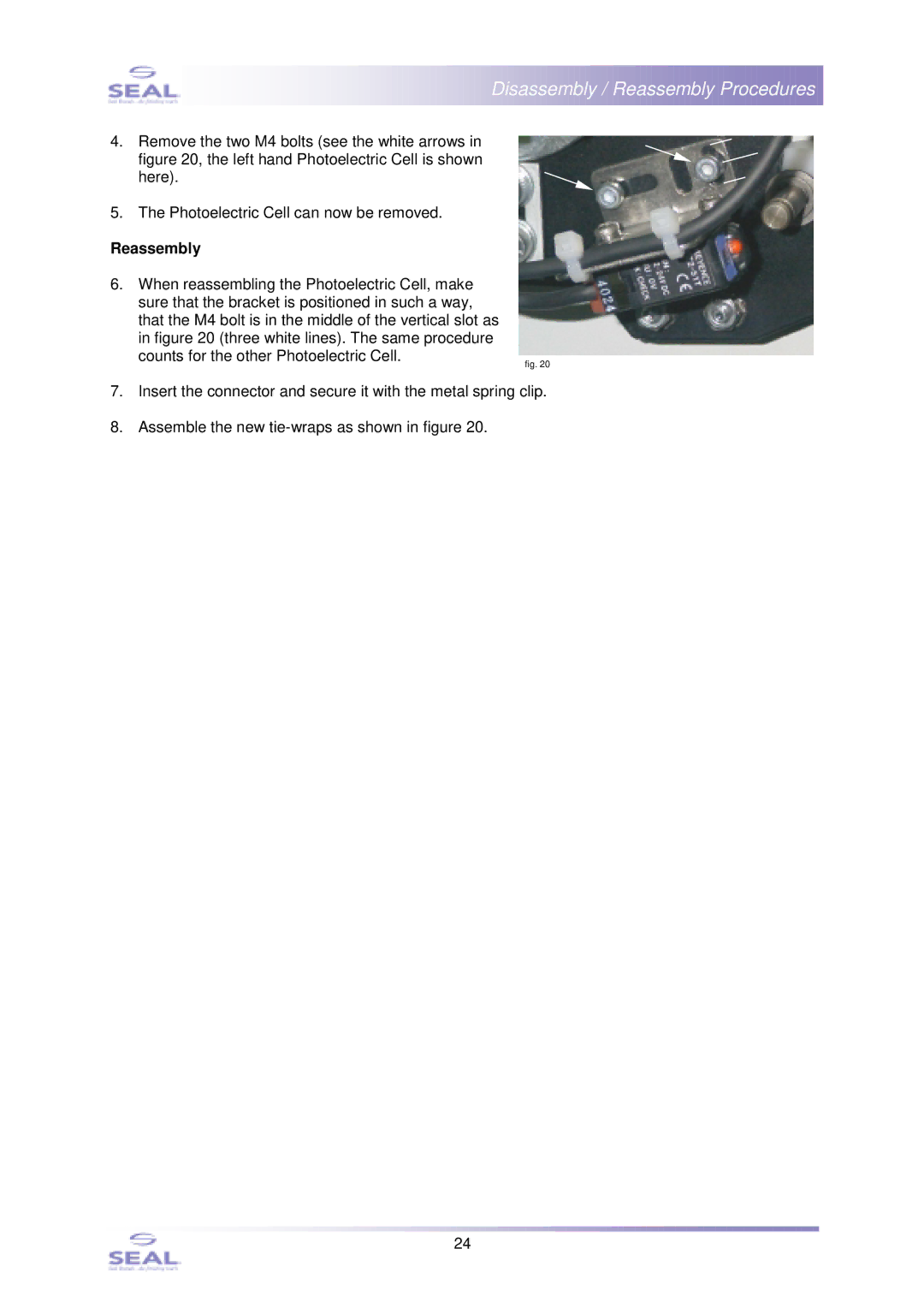 SEAL 44Ultra Laminator, SM110EN service manual Reassembly 