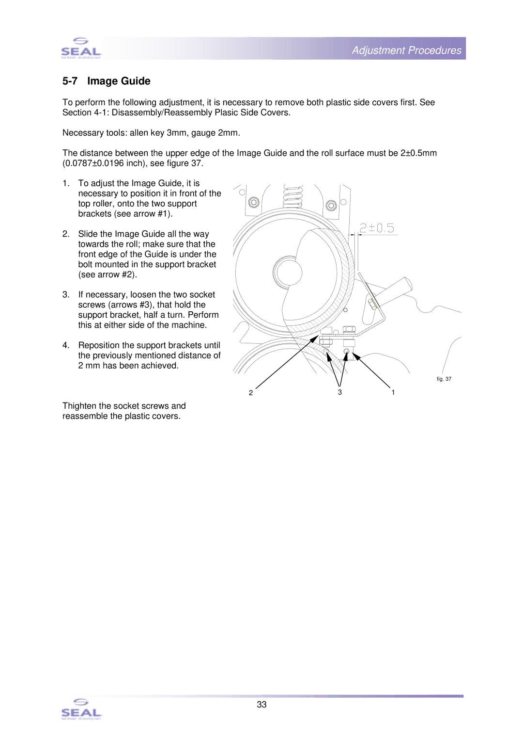 SEAL SM110EN, 44Ultra Laminator service manual Image Guide 