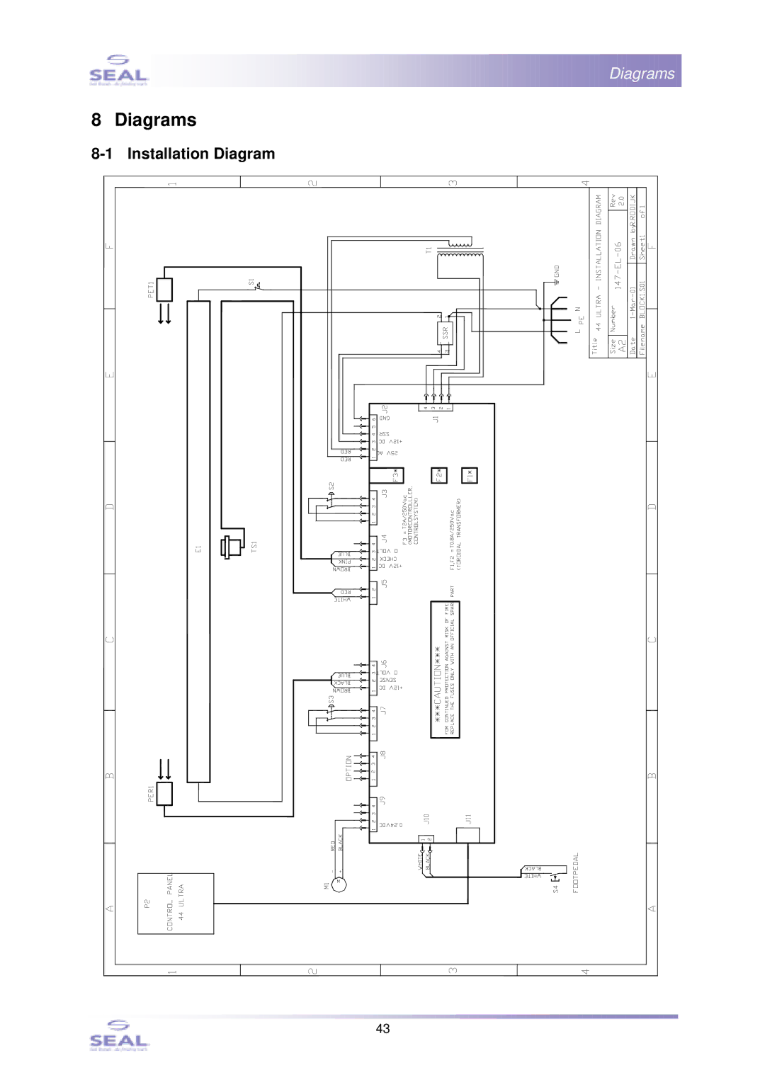 SEAL SM110EN, 44Ultra Laminator service manual Diagrams, Installation Diagram 