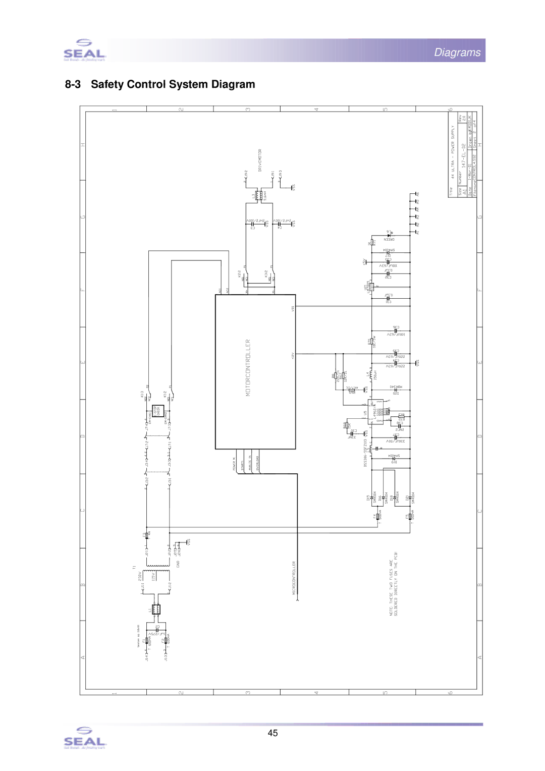 SEAL SM110EN, 44Ultra Laminator service manual Safety Control System Diagram 