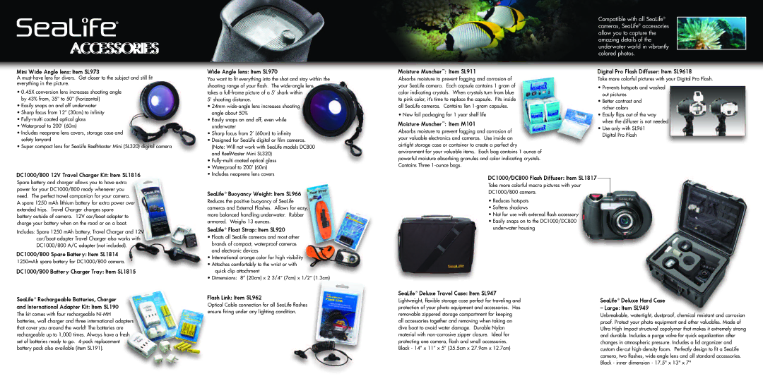 Sealife DC1000 manual Kit comes with four rechargeable Ni-MH 