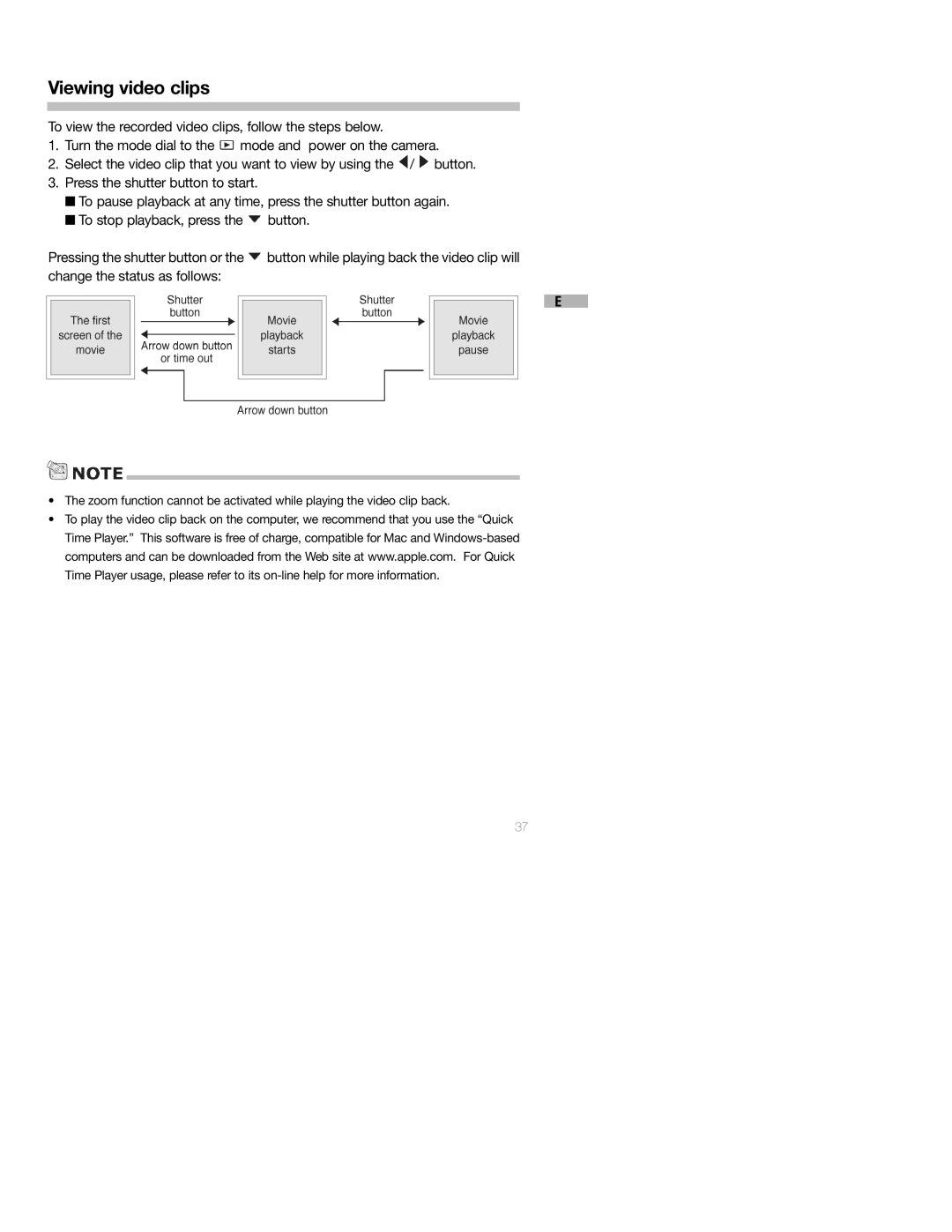 Sealife DC250 manual Viewing video clips 