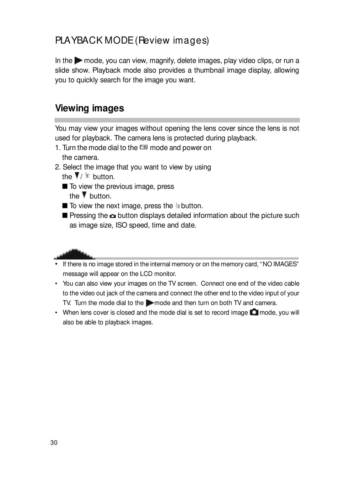 Sealife DC300/DC310 manual Playback Mode Review images, Viewing images 