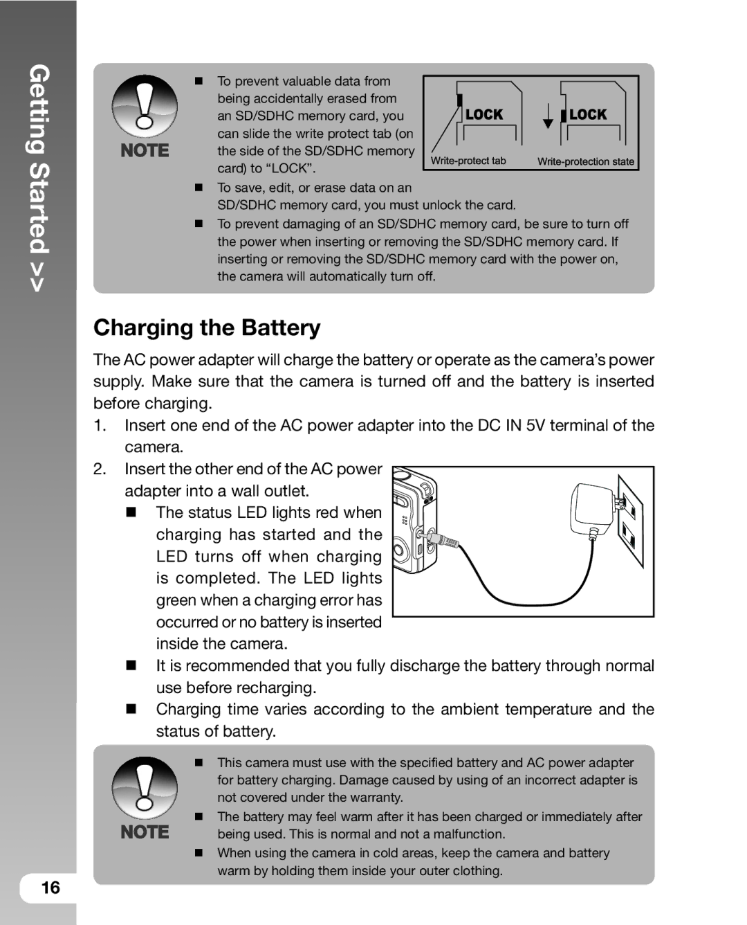 Sealife DC800 manual Charging the Battery 